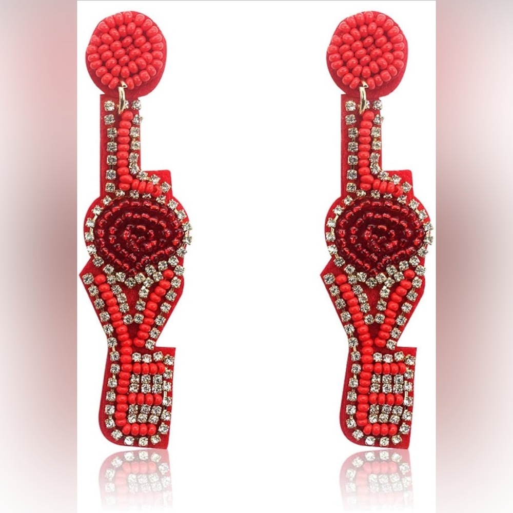 Beaded Beautiful Love Earrings